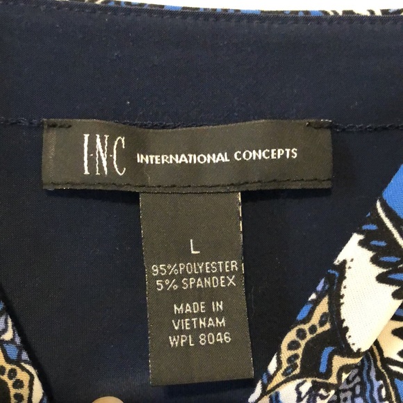 Blue Flowy Tank with Pattern - Picture 2 of 5